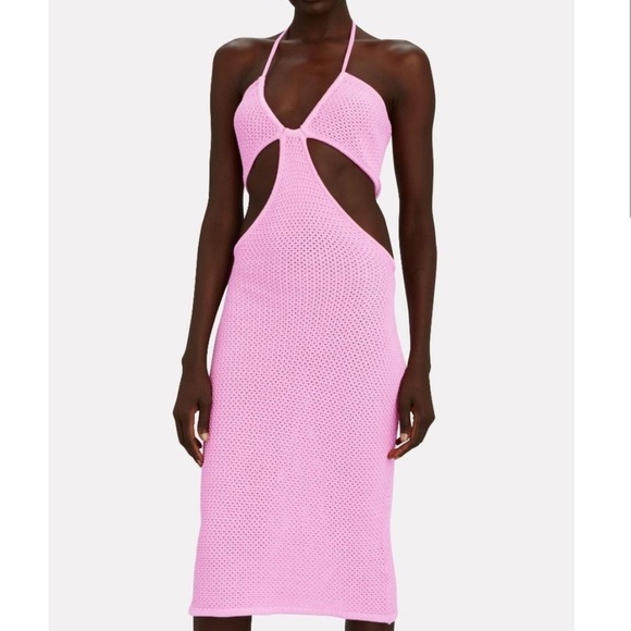 Victor Glemaud Crochet-knit Cutout Midi Dress in Pink Women’s Resortwear Small - Picture 5 of 8